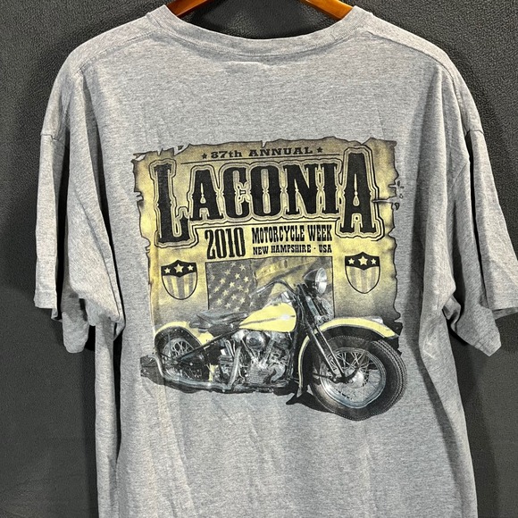 Pro Weight Other - Laconia Motorcycle Week 2010 T-Shirt Mens XL Gray 87th Annual Biker Graphic Tee